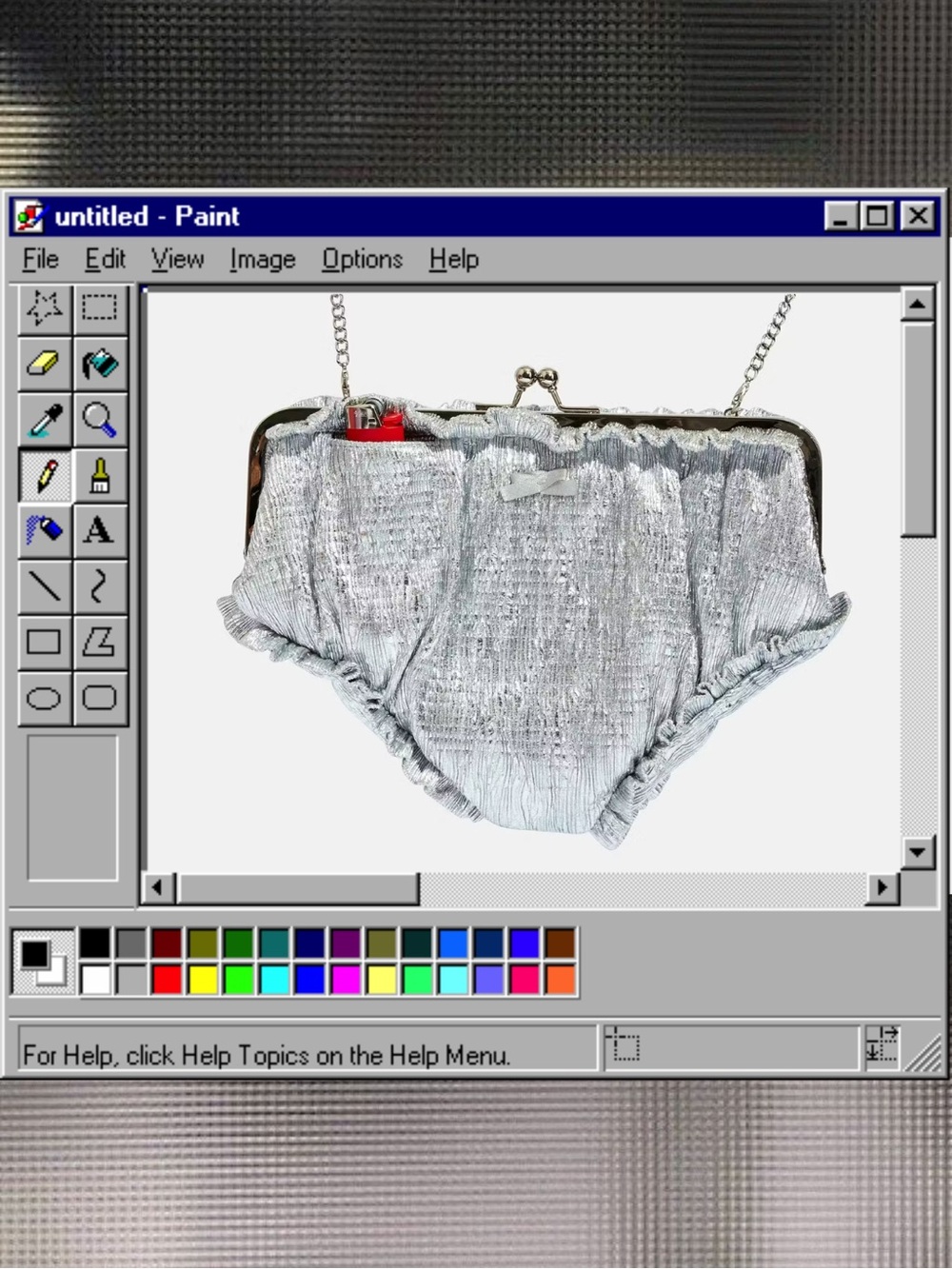 Edie Parker silver underwear undie clutch bag with lighter holder used like new